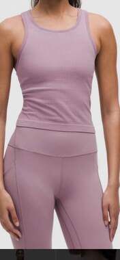 Lululemon Ebb to Street Cropped Racerback Tank Top in Pink Taupe